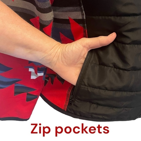 Lauren Active Ralph Lauren Southwest Insulted Full Zip Jacket (Black/Red) - Picture 7 of 12